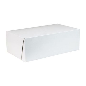 BOXit 10.75" x 6.75" x 3.625" White One Piece Lock Corner Donut Box - 250 Count