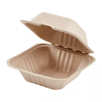 Karat Earth 6" x 6" Eco-Friendly PFAS Free Natural Bagasse Clamshell - 500 Count