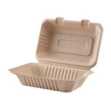 Karat Earth 9" x 6" Eco-Friendly PFAS Free Natural Bagasse Clamshell - 200 Count