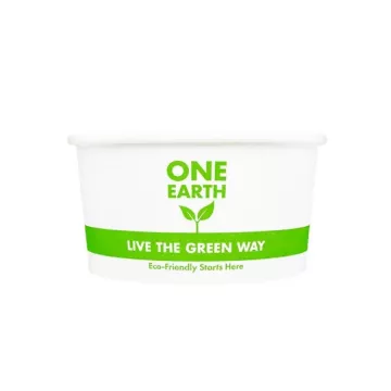 Karat Earth 6 oz. White & Green Hot/Cold Eco-Friendly Compostable Paper Food Container - 1000 Count